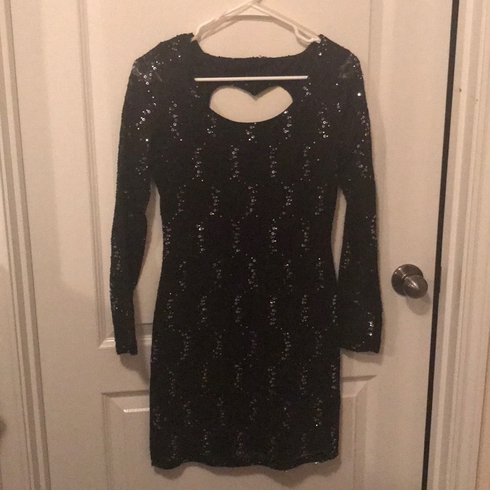 Lace sequined bodycon dress